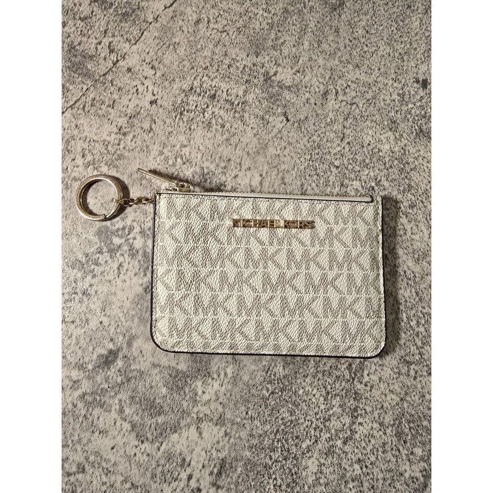 Michael Kors Jet Set Travel Small Leather Top Zip Coin Pouch With ID & Logo - Picture 1 of 4